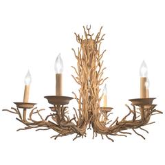 Stunning Sculptural White Tole Coral Branch Chandelier 9