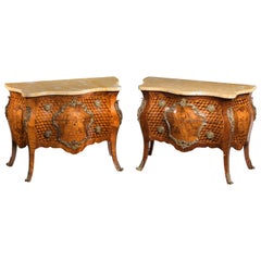 Pair of 18th Century Style Walnut Commodes