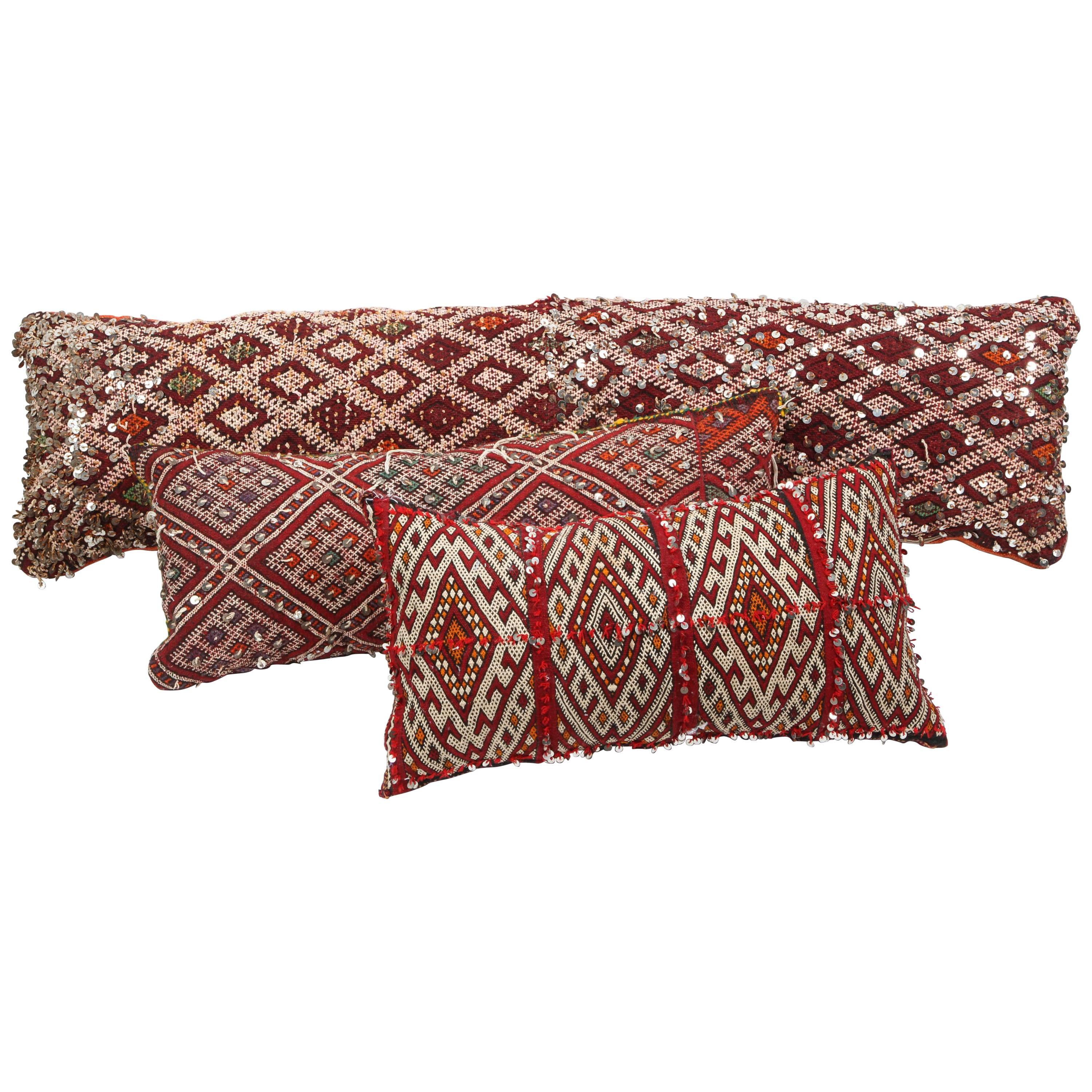Moroccan Large Berber Pillows, Set of Three
