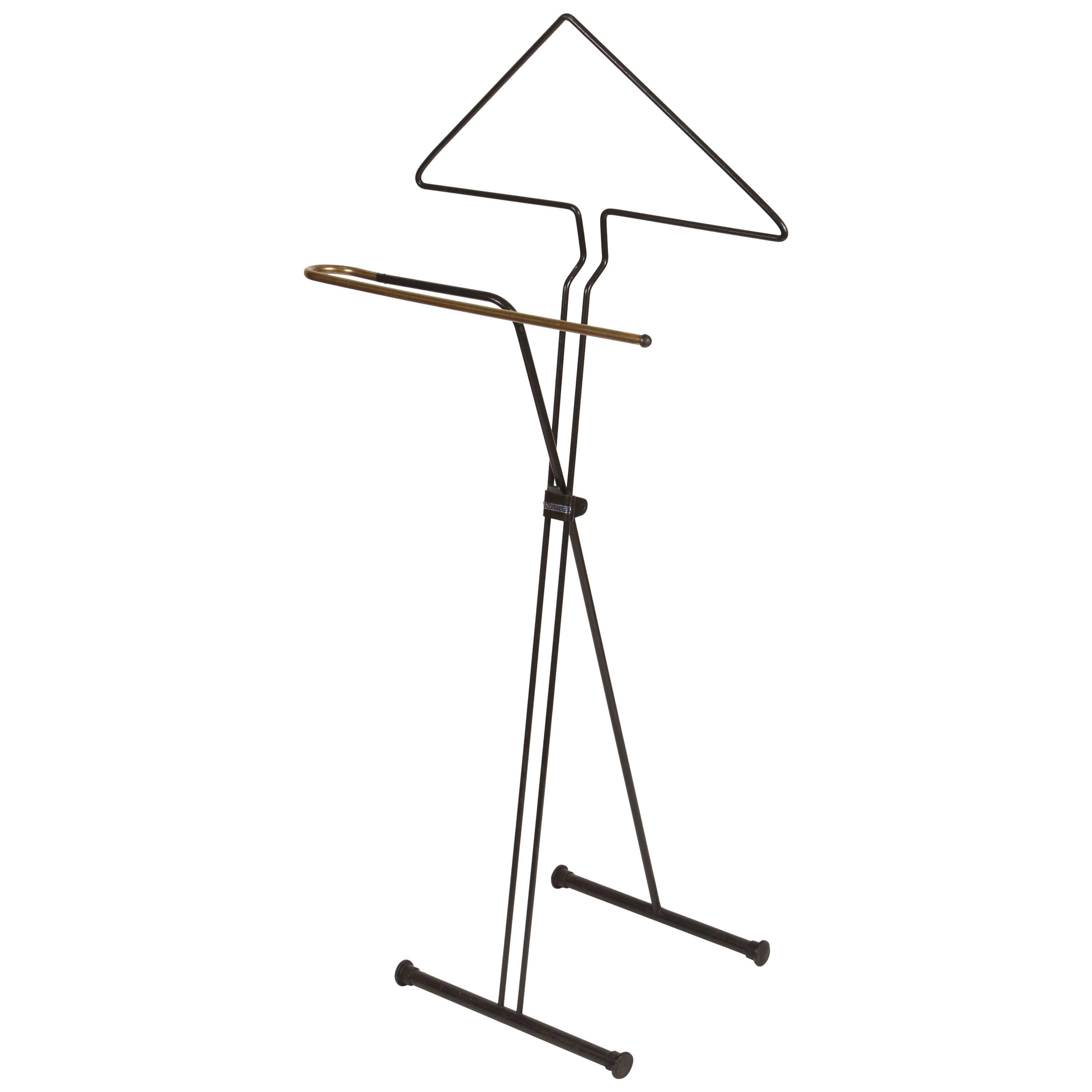 Vintage Folding Valet Metal Stand by Fratelli Reguitti  the 1950s For Sale