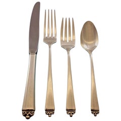 Reigning Beauty by Oneida Sterling Silver Flatware Set 12 Service 53 Pieces