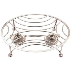 20th Century Silver Plated Double Burner Trivet