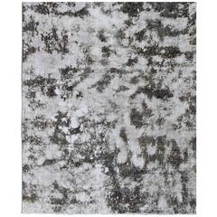 Distressed Vintage Persian Rug with Modern Design in Shades of Gray and Taupe