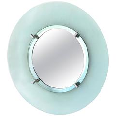 Large Glass Wall Mirror in the Style of Fontana Arte, Italy, 1960s