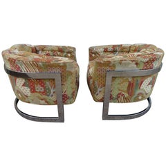 Metropolitan-Loungesessel mit Fassrückenlehne, Mid-Century Modern, Paar