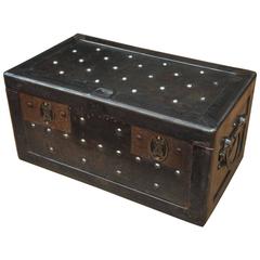 Early 19th Century French Riveted Iron Safe Trunk 12
