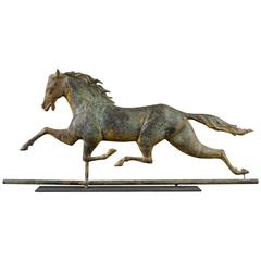 Antique Patchen Horse Weathervane in Copper and Cast Iron, Grand Size, Late 19th Century