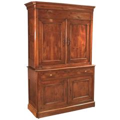 Antique House Keepers Cupboard, French Buffet A Deux Corps, Yew Wood c.1780