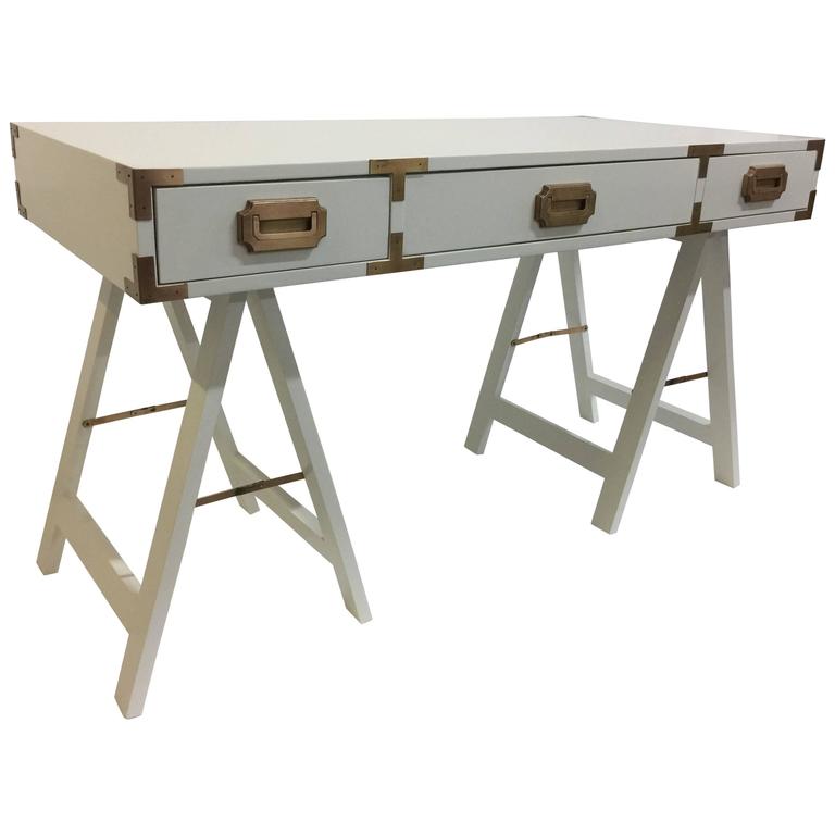 Red Painted Vintage Campaign Desk On Stand For At 1stdibs Vintage Campaign Desk With Original Patinated Brass Hardware