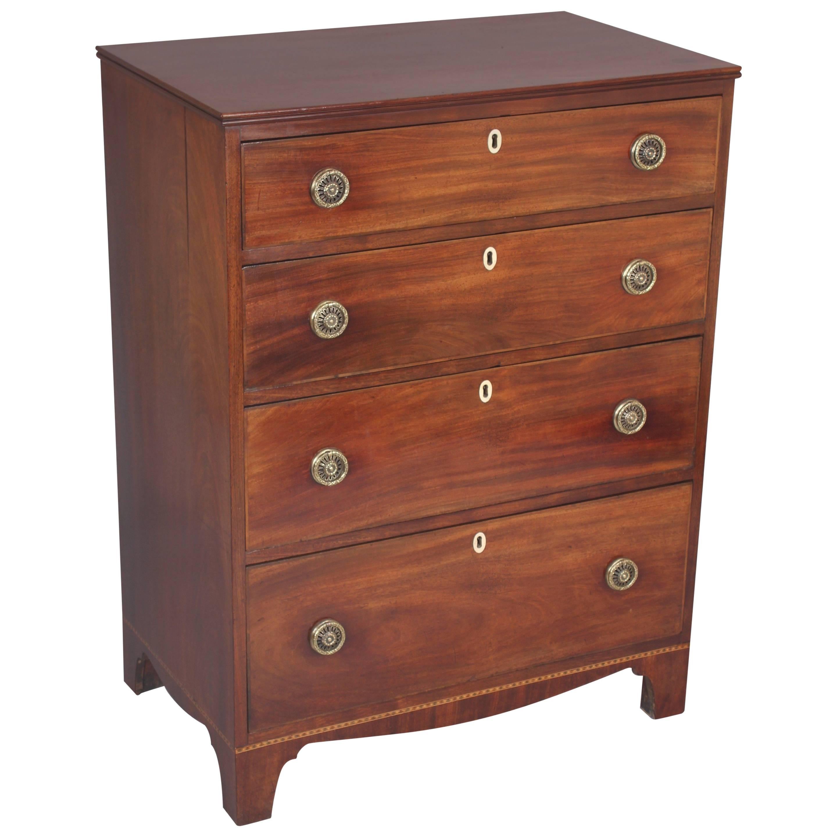 George III Period Mahogany Chest-of-drawers of Narrow Proportions