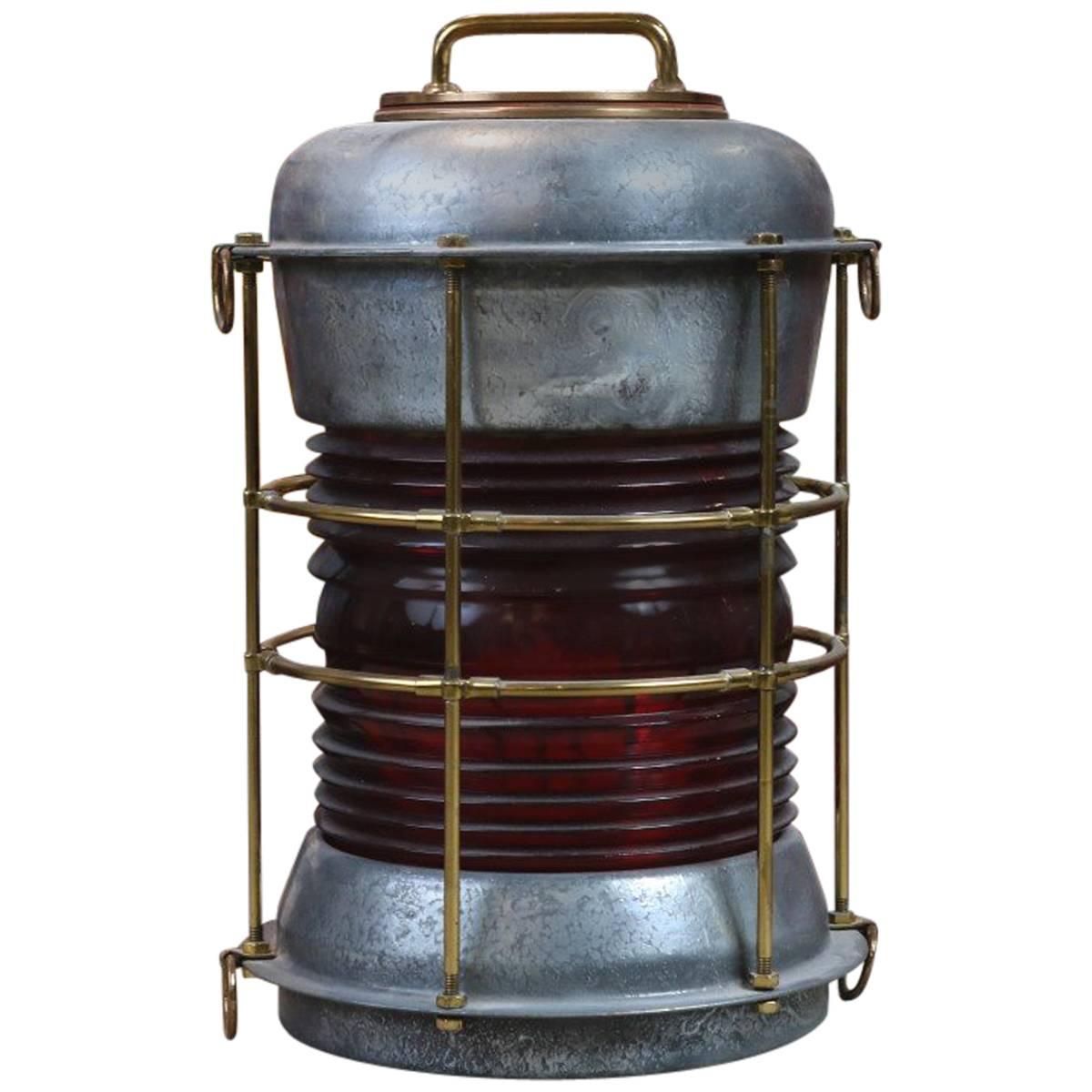 Durkee Marine Ship's Lantern with Red Fresnel
