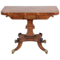 Fine Quality Regency Rosewood and Brass Inlaid Card-Table