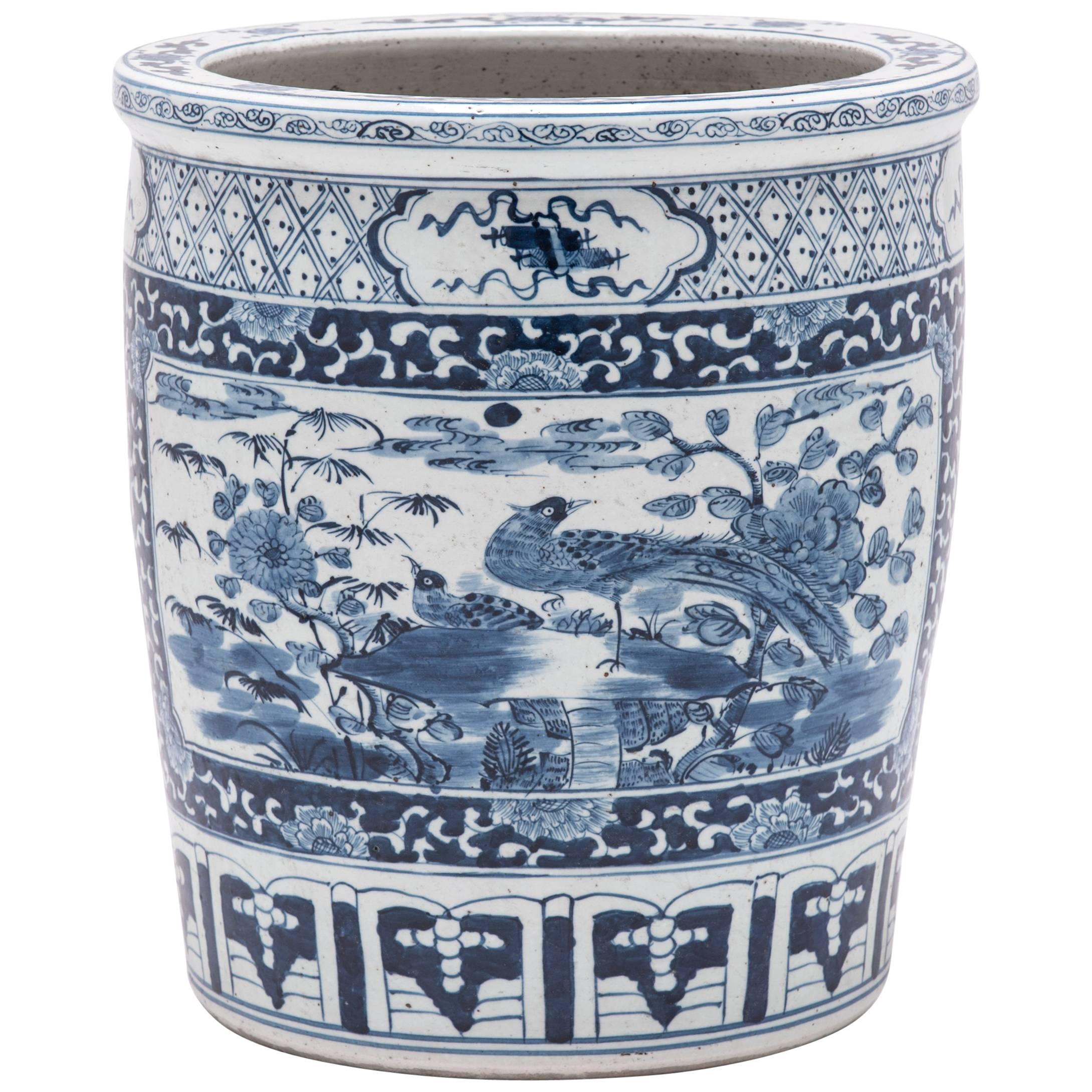 Blue and White Scholars' Scroll Jar