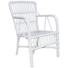 Vintage Rattan Stick Wicker Armchair 3
