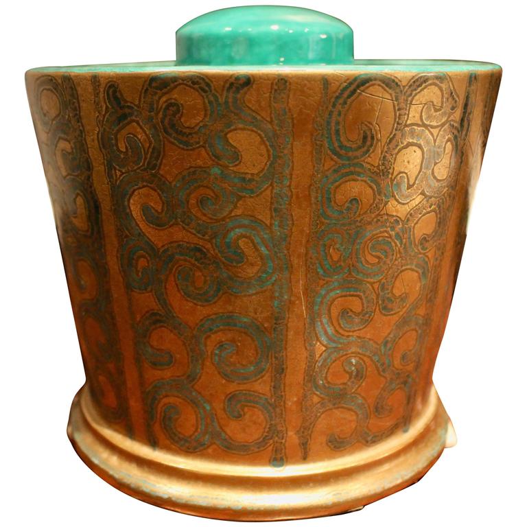 Impressive Large Ice Bucket in GoldLeaf For Sale at 1stdibs