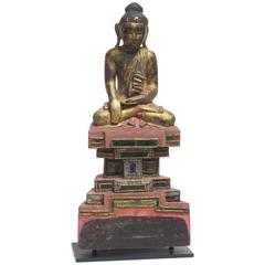 Antique Seated Wooden Buddha TD 1031
