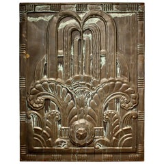 1920s Art Deco Black Tin Architectural Panel from New England Power Company