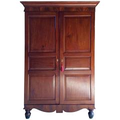 Antique Double Wardrobe Armoire Mahogany Victorian, 19th Century Tall