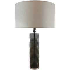 Late 20 Century Stacked Chrome Discs Table Lamp, Italy