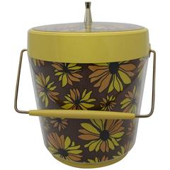 Yellow Daisy Ice Bucket by West Bend Thermo Serv Vintage, Mid-Century Modern