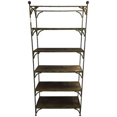 Hollywood Regency Rustic Metal Bamboo Etagere by Maison Jansen 4