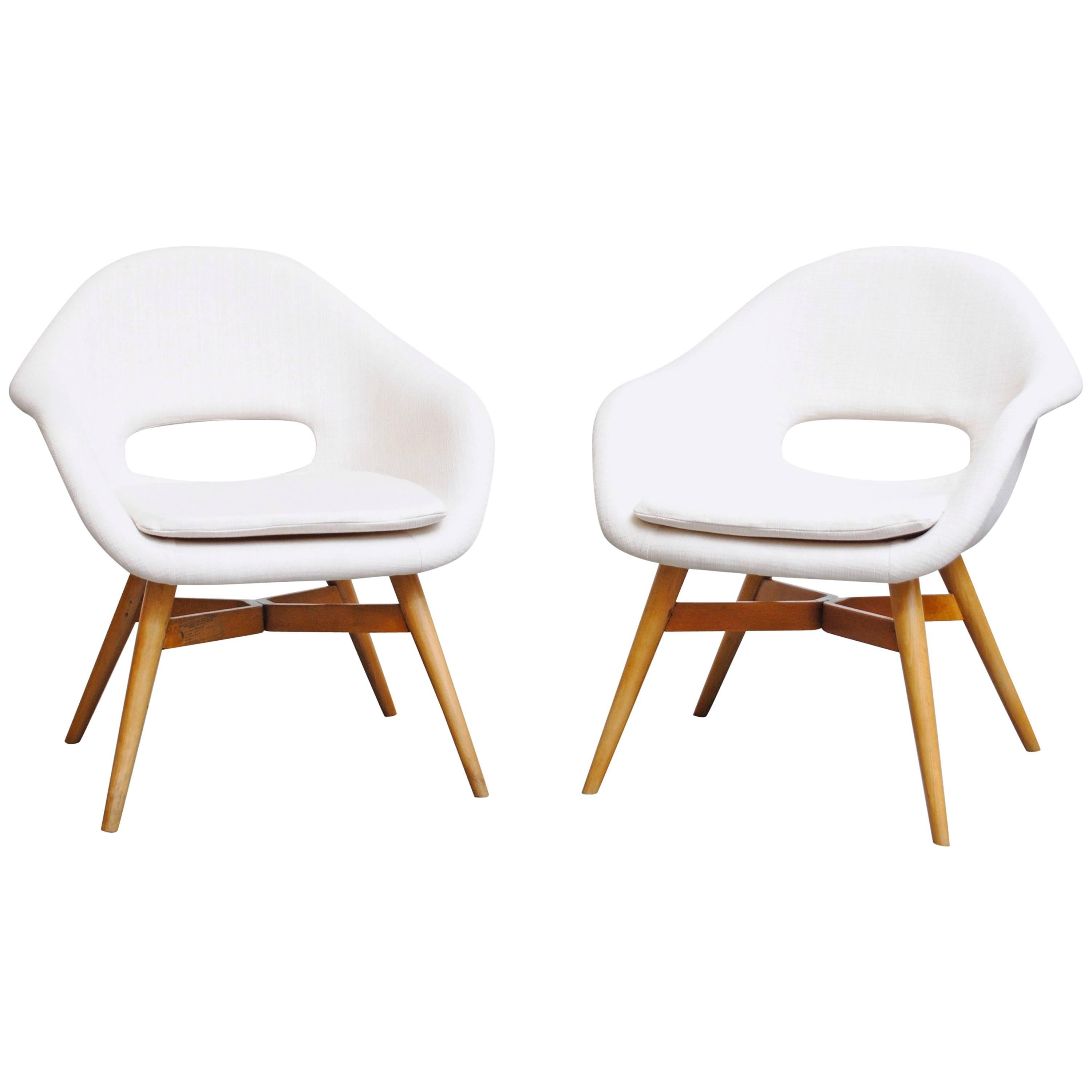 Pair of Miroslav Navrátil Bucket Lounge Chair for Vertex