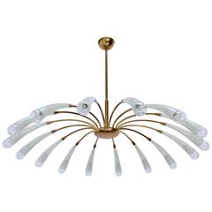 Large Fluted Glass Chandelier II