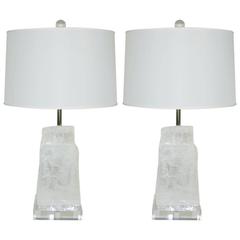 White Selenite Table Lamps by Swank Lighting