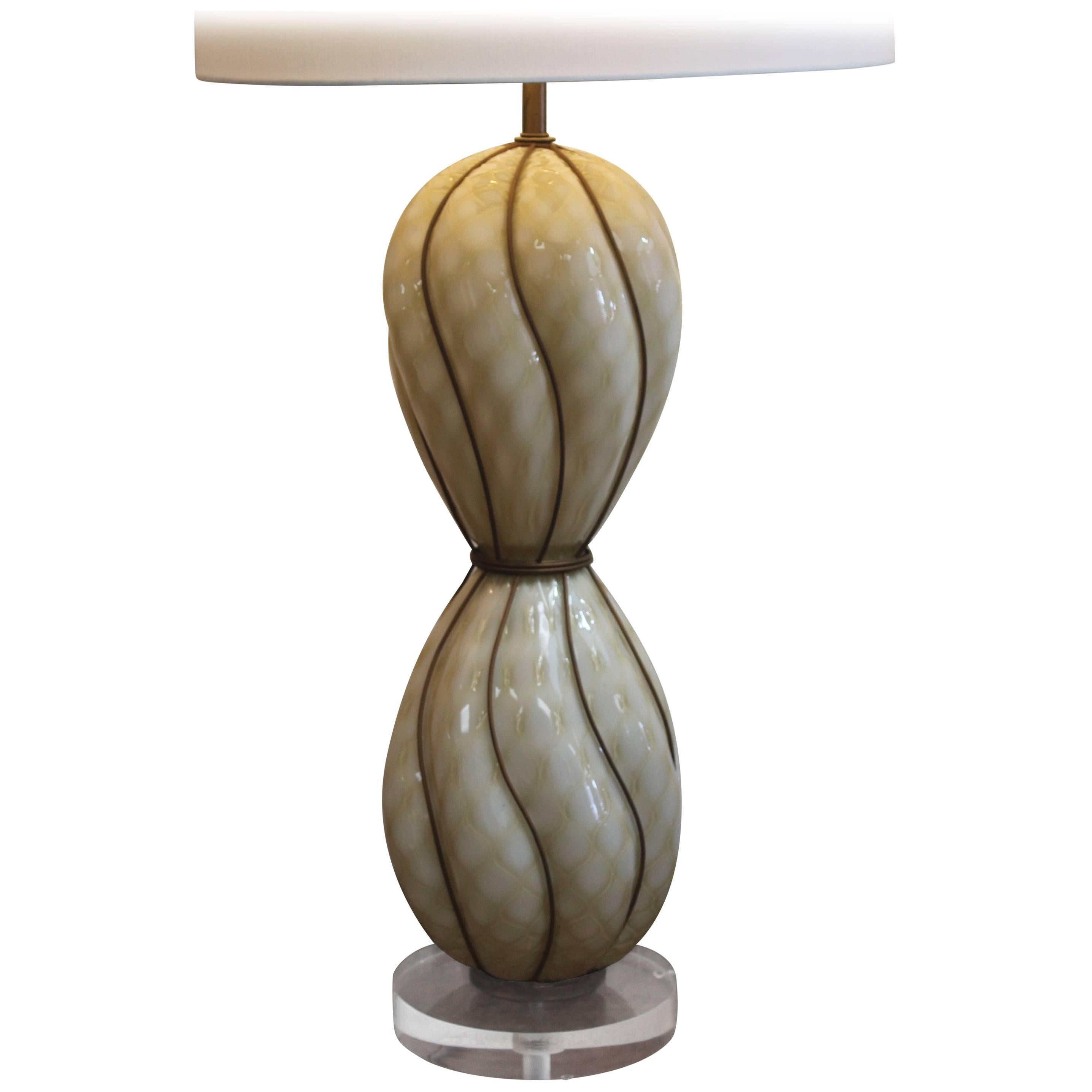 Venetian Glass Lamp by The Marbro Lamp Company, Los Angeles, CA. For Sale