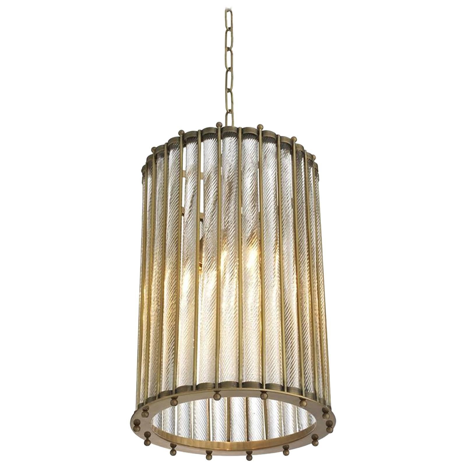 Mezzo Chandelier in Vintage Brass or Antique Silver Plated Finish For Sale