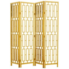 Golded Folding Screen in Gold Finish