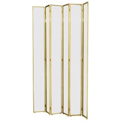 Paravento pieghevole Miss con finitura oro o acciaio inox lucido