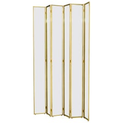 Miss Folding Screen in Gold Finish or Polished Stainless Steel Finish