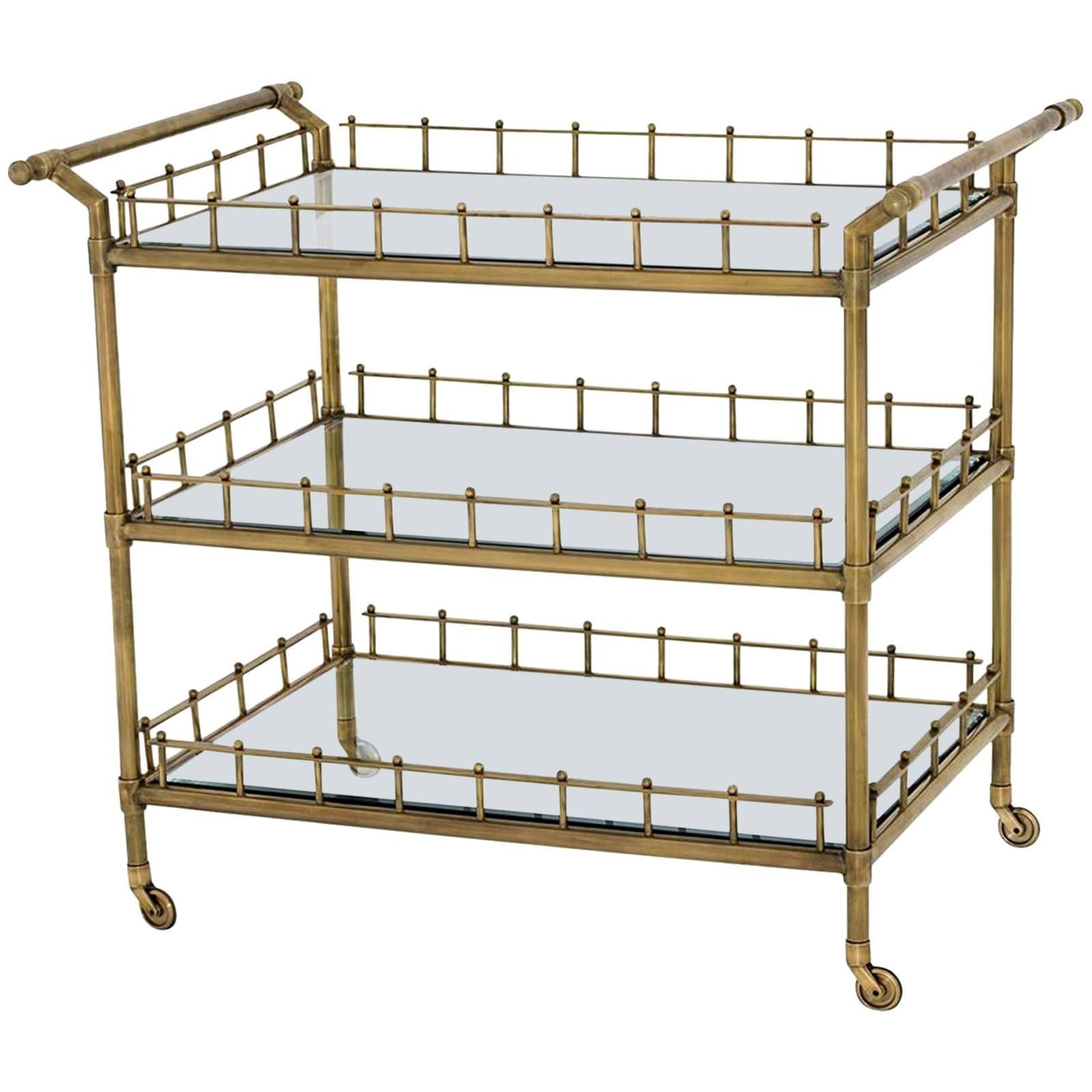 Queen Trolley in Vintage Brass or Polished Stainless Steel