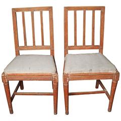 Used Air of 18th Century Swedish Gustavian Chairs, Original Painting