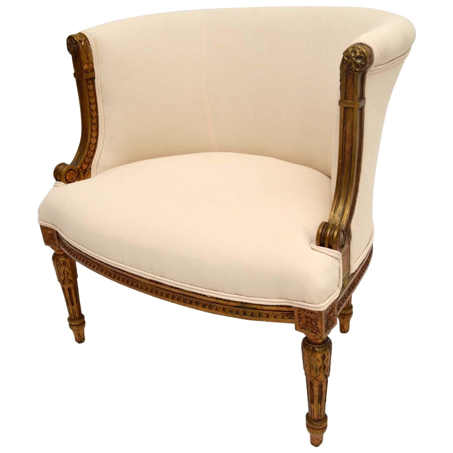 Antique 19th Century French Giltwood Armchair