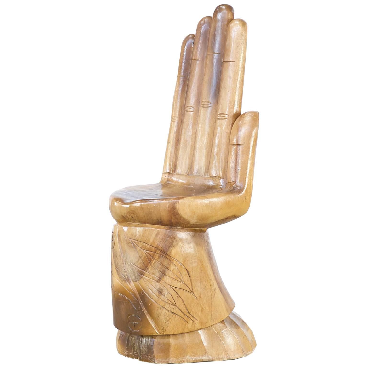 Carved Mahogany Hand Chair Attributed to Friedeberg For Sale