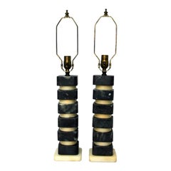 White and Black Alabaster Lamps