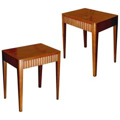 Pair of Tailored Nightstands or End Tables in Mahogany by G. A. Berg