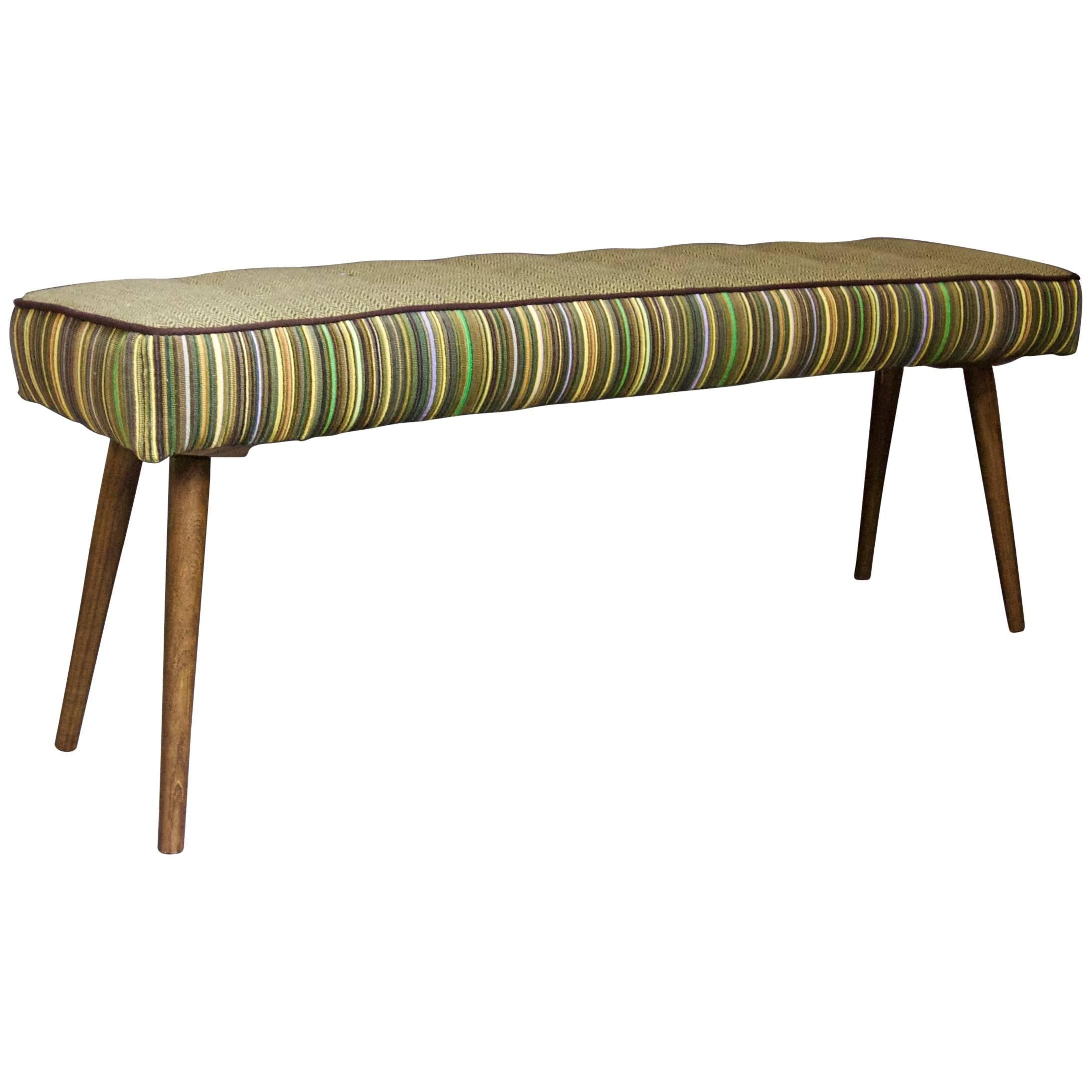 Studio Series Bench Colorful Pinstripes with Herringbone Seat For Sale