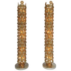 Pair of Brass Floor Lamps by Faustig. Germany, 1970s