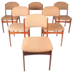Set of Six Mid-Century Modern Danish Teak Dining Chairs 4