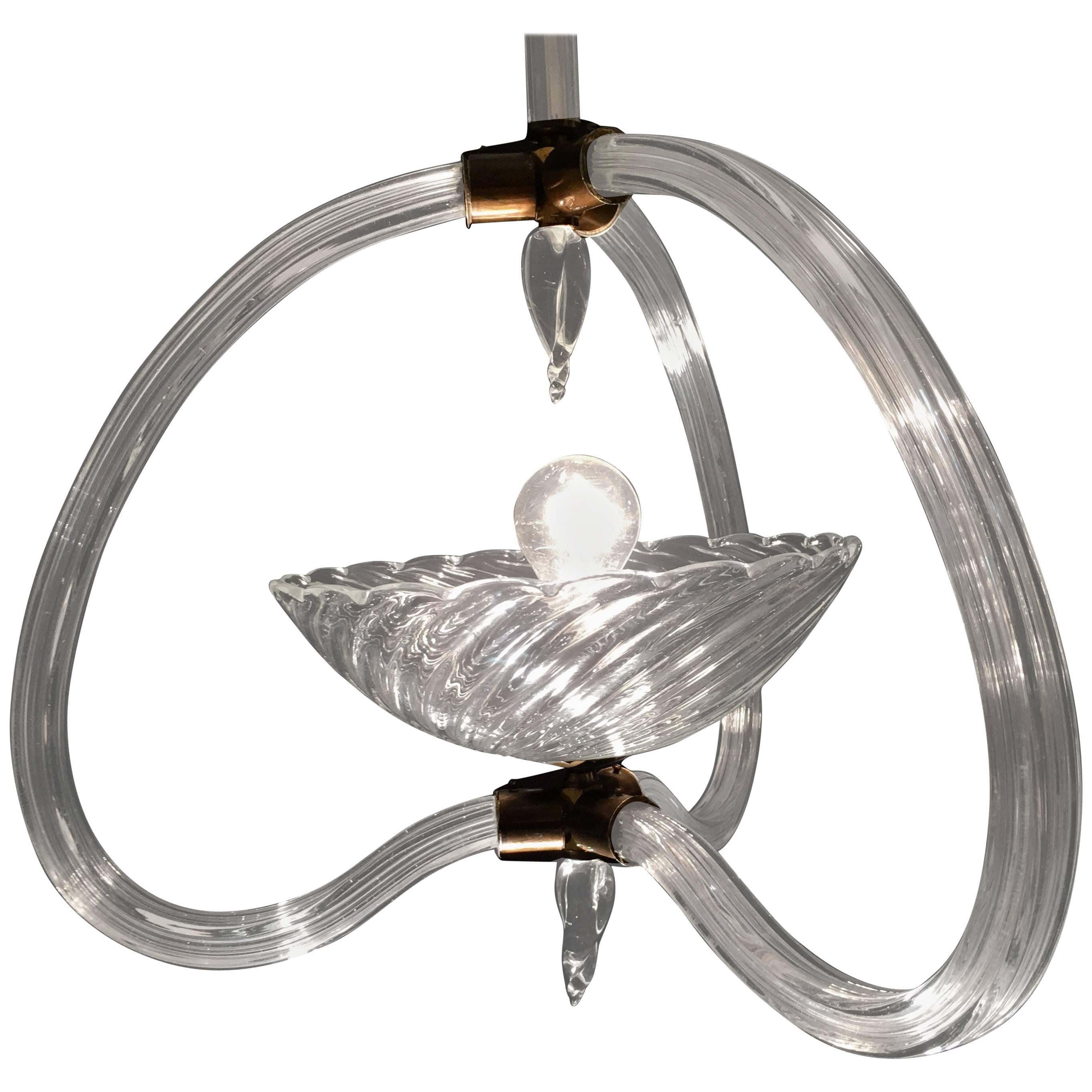 Magnifique lustre Art déco de Murano par Ercole Barovier, années 1940