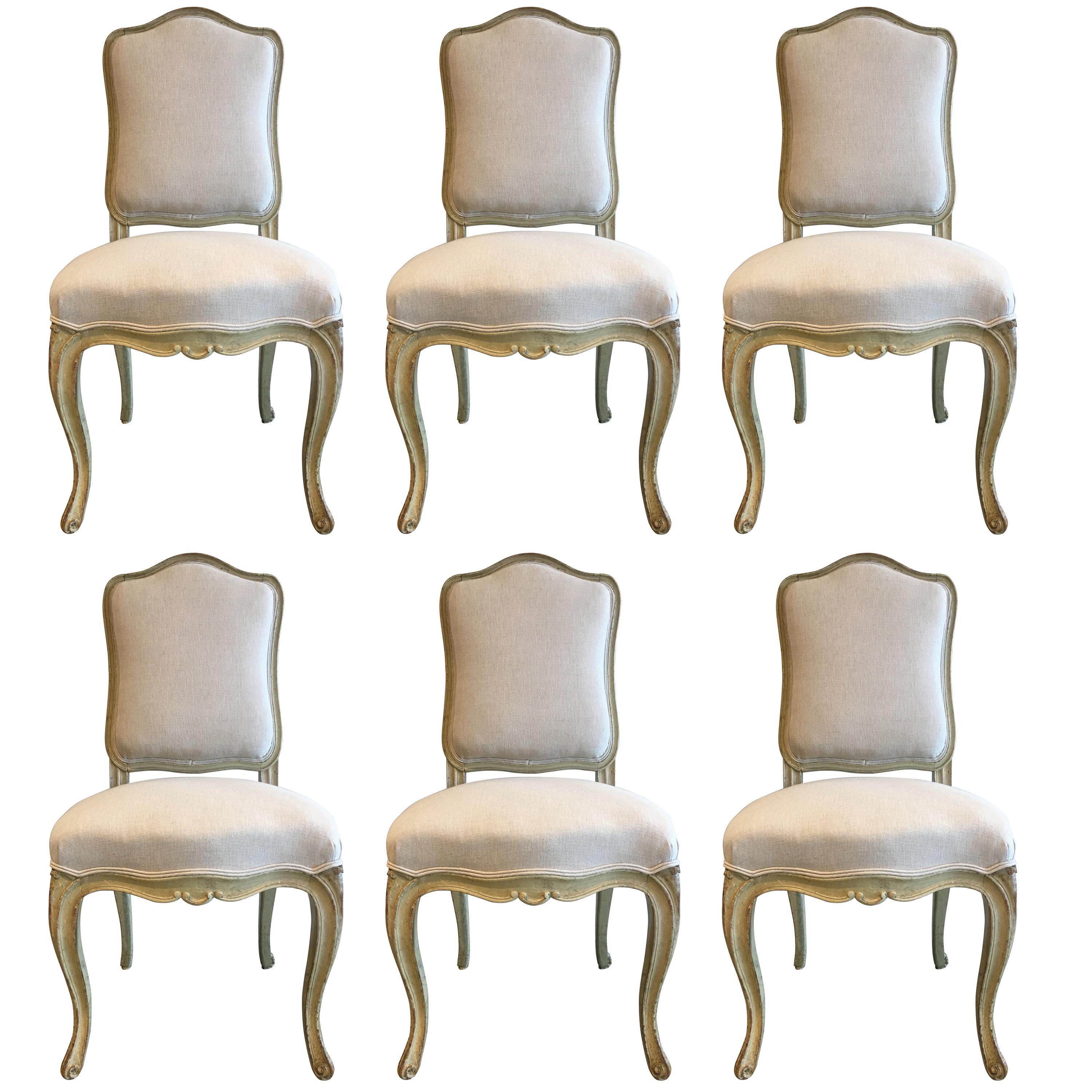 Set of Six 19th Century Louis XV Dining Chairs For Sale