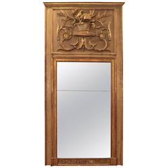 Late 18th Century Louis XVI Gilded Trumeau Mirror