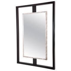 Paul Marra Negative Space Mirror with Distressed Silver Inner Frame 3