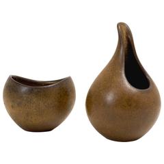 Danish Modern Ceramic Sugar and Creamer