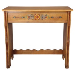 1930s Monterey Desk with Hand-Painted Floral Design