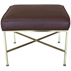 Paul McCobb Brass and Leather Stool
