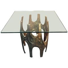Paul Evans Brutalist Bronze Patinated Aluminium Sculptural Table Base